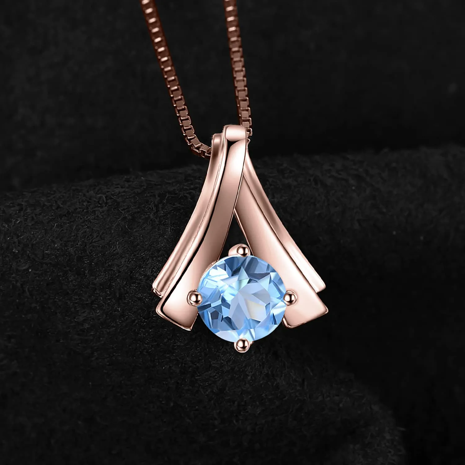 JewelryPalace Ventaglio 1ct collana argento 925 topazio azzurro 45cm