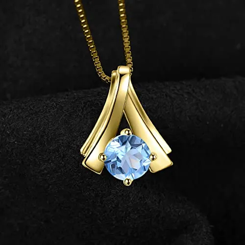 JewelryPalace Ventaglio collana 1ct topazio azzurro 45cm