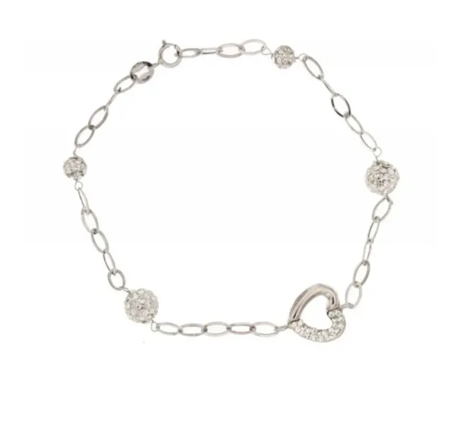 Gioielli Celiento bracciale zirconi e resina oro bianco 18 Kt