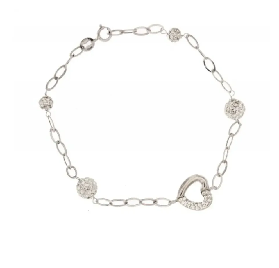 Gioielli Celiento bracciale zirconi e resina oro bianco 18 Kt