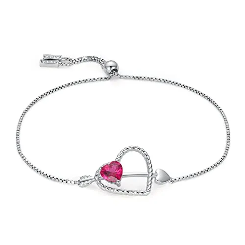 JewelryPalace Cuore Rosso 0.9ct Bracciale Argento
