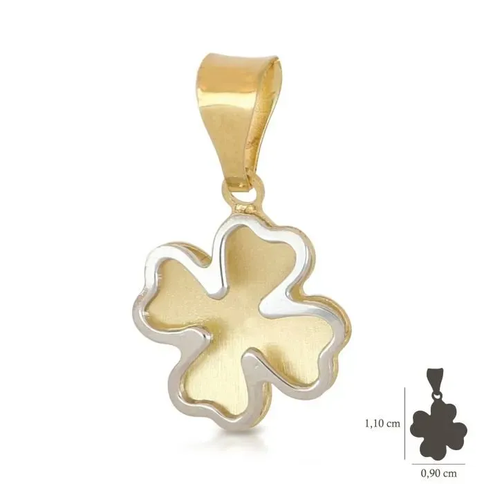 Gioielli Celiento Quadrifoglio ciondolo oro giallo 18 kt