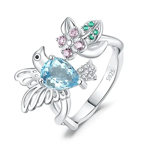 JewelryPalace Colibrì Infinito anello topazio azzurro