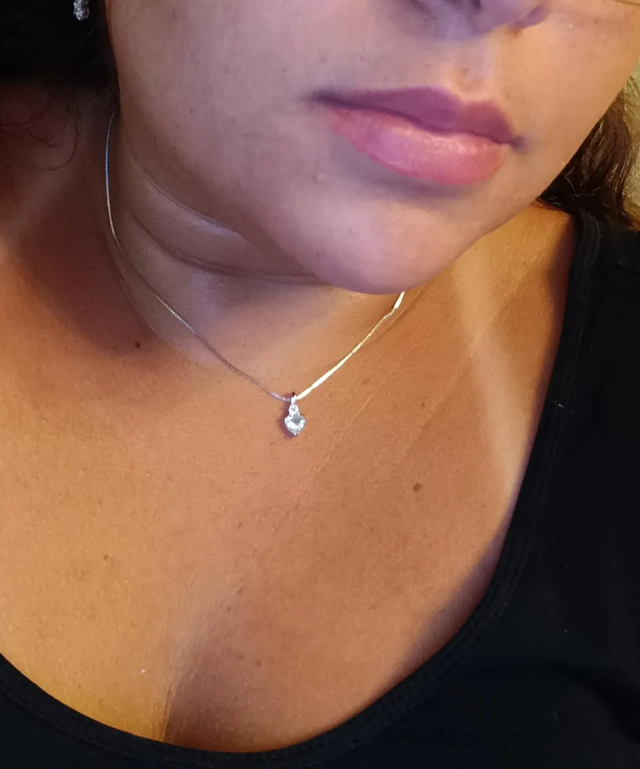JewelryPalace 0.8ct collana cuore acquamarina argento 925 tre ori