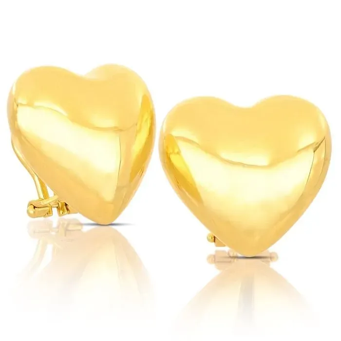 Gioielli Celiento cuore elettroformato orecchini oro giallo 18 Kt