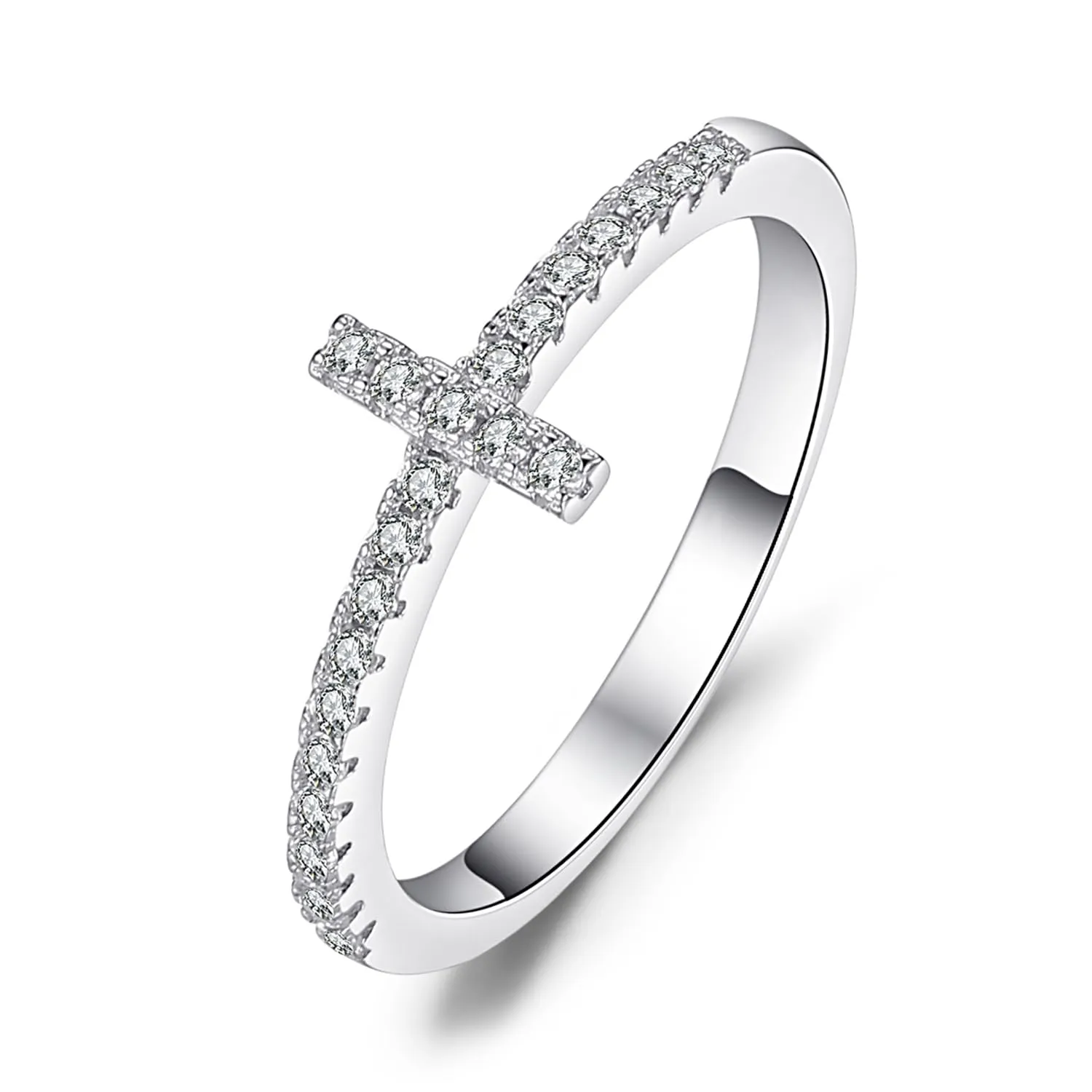 JewelryPalace Eterno Amore Croce Anello Argento 925 sobrio