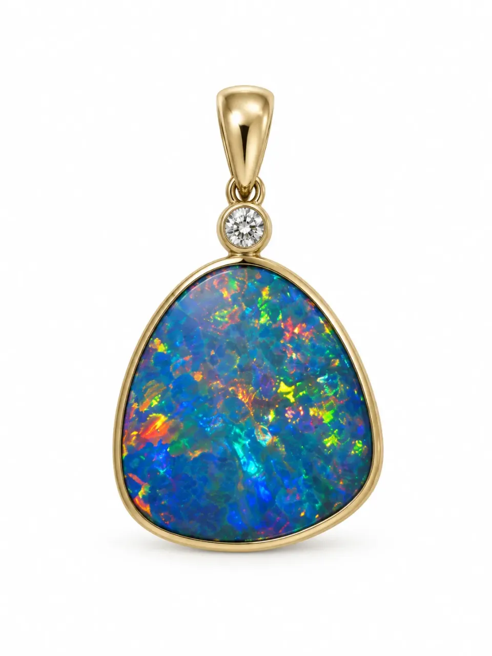 Victoria Jane Opal Diamond ciondolo oro 9ct con opale