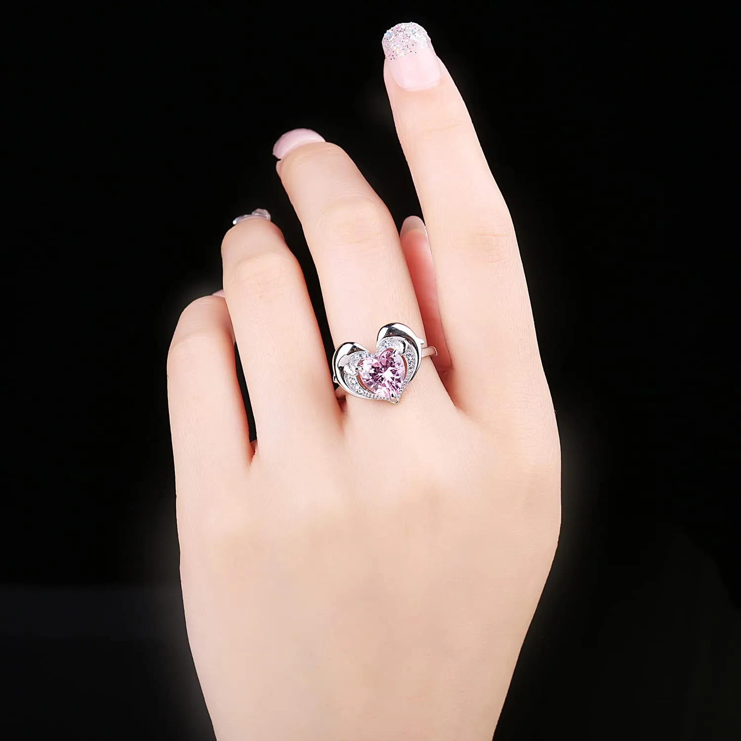JewelryPalace 3.1ct Delfino anello argento zirconia rosa