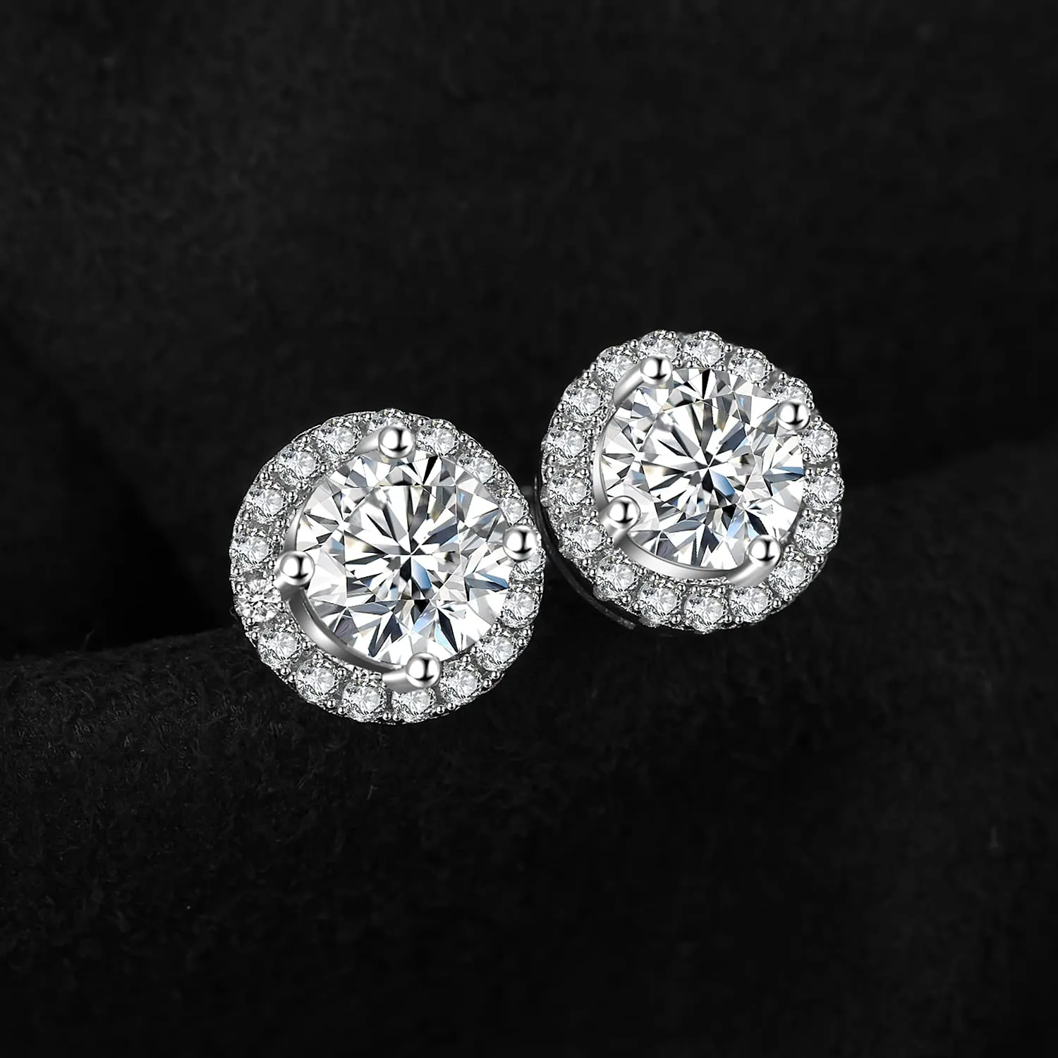 JewelryPalace Halo 1ct orecchini moissanite argento