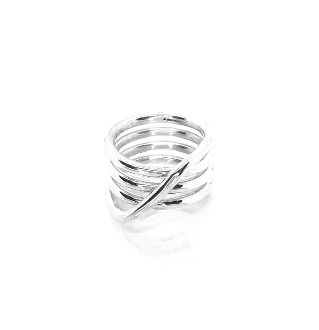 Victoria Jane Medusa Coil anello argento spirale K-W
