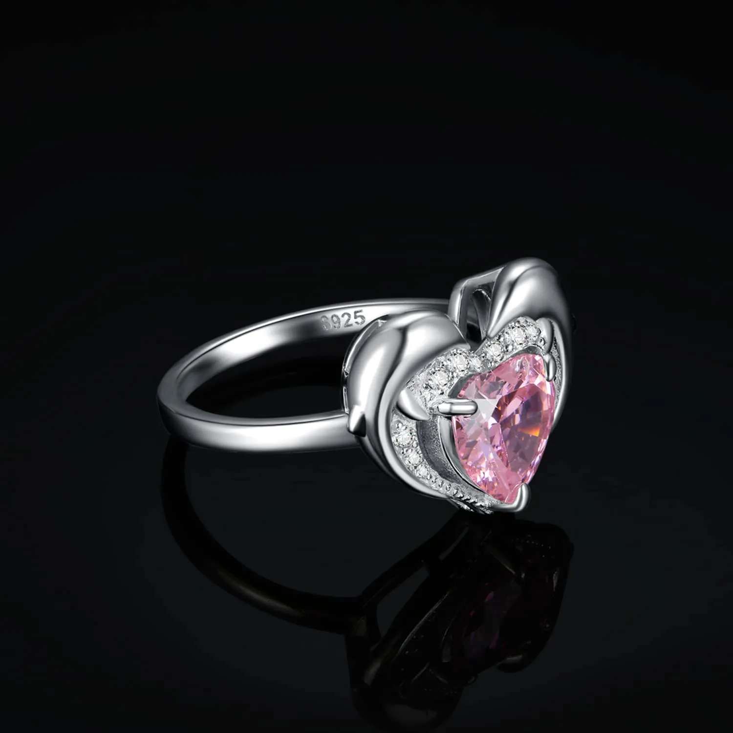 JewelryPalace 3.1ct Delfino anello argento zirconia rosa