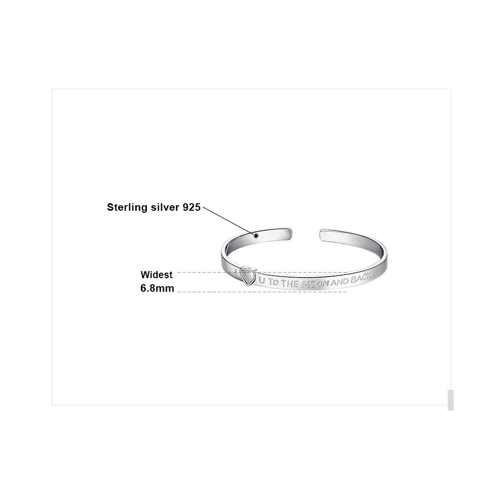 JewelryPalace I Love U To The Moon bracciale argento