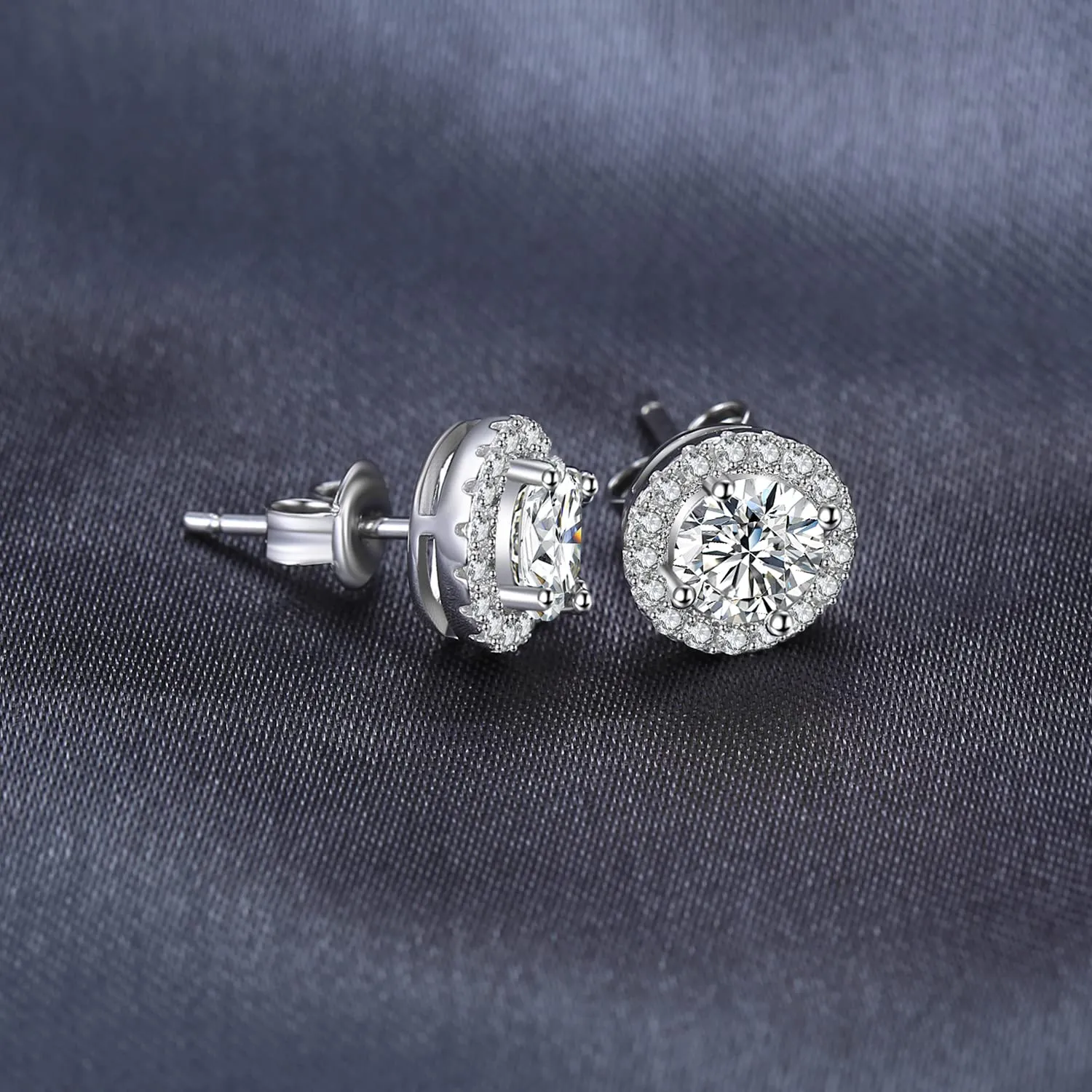 JewelryPalace Halo 1ct orecchini moissanite argento