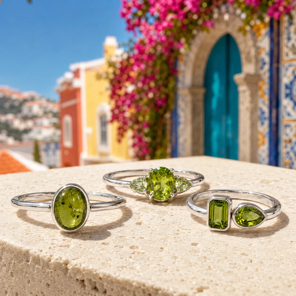 Victoria Jane anello peridoto ovale argento sterling
