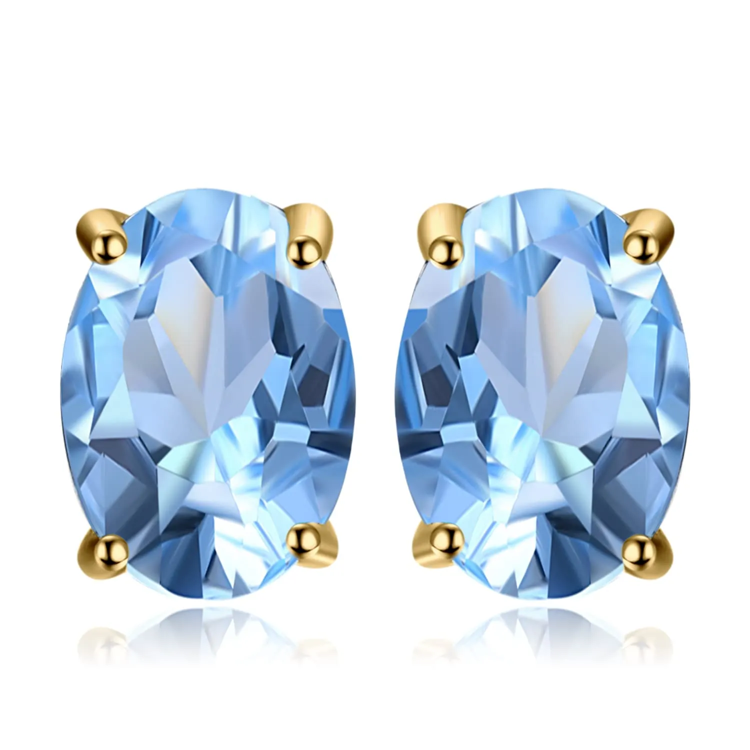JewelryPalace Triangolo orecchini lobo argento topazio azzurro