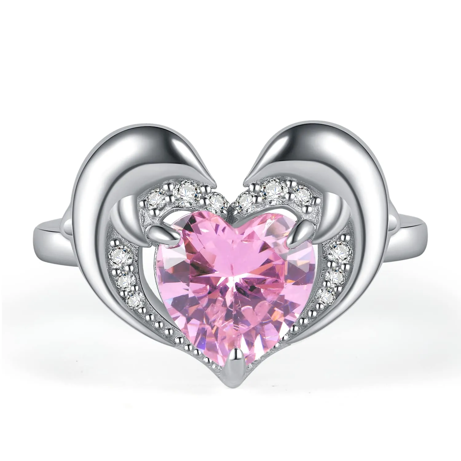 JewelryPalace 3.1ct Delfino anello argento zirconia rosa