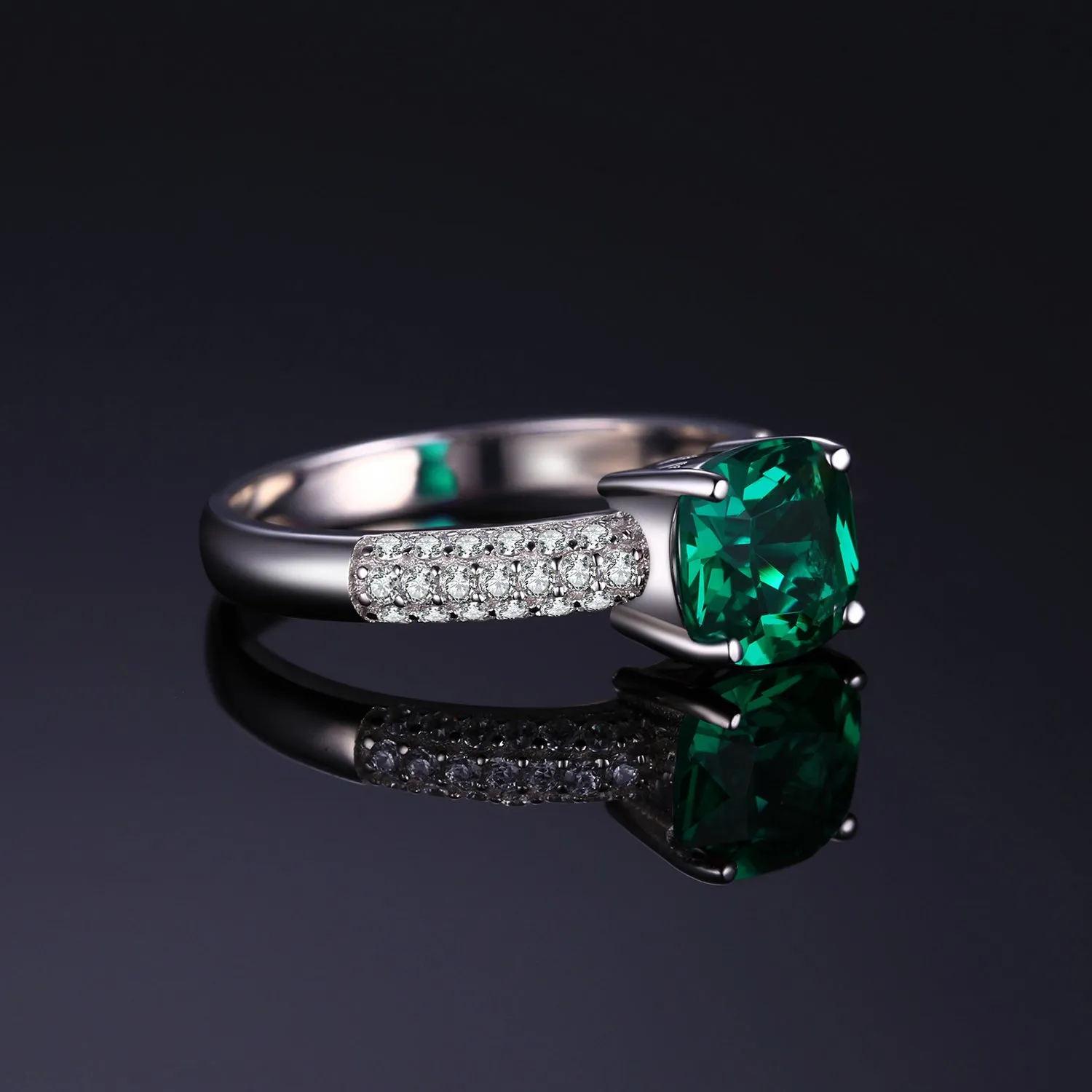 JewelryPalace 1.8ct Anello Argento Oro Smeraldo Misura 14.5