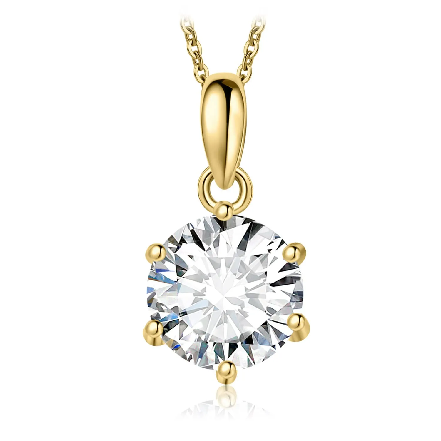 JewelryPalace Moissanite 1.0ct collana oro taglio rotondo