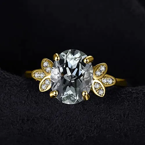 JewelryPalace Classico Anello Argento 925 Ametista Verde Ovale