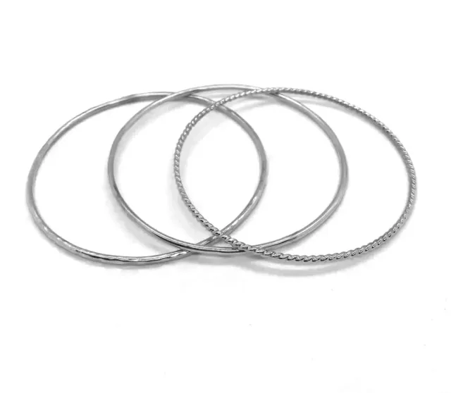 Victoria Jane Slim 2mm bracciali argento set 3 pezzi misti