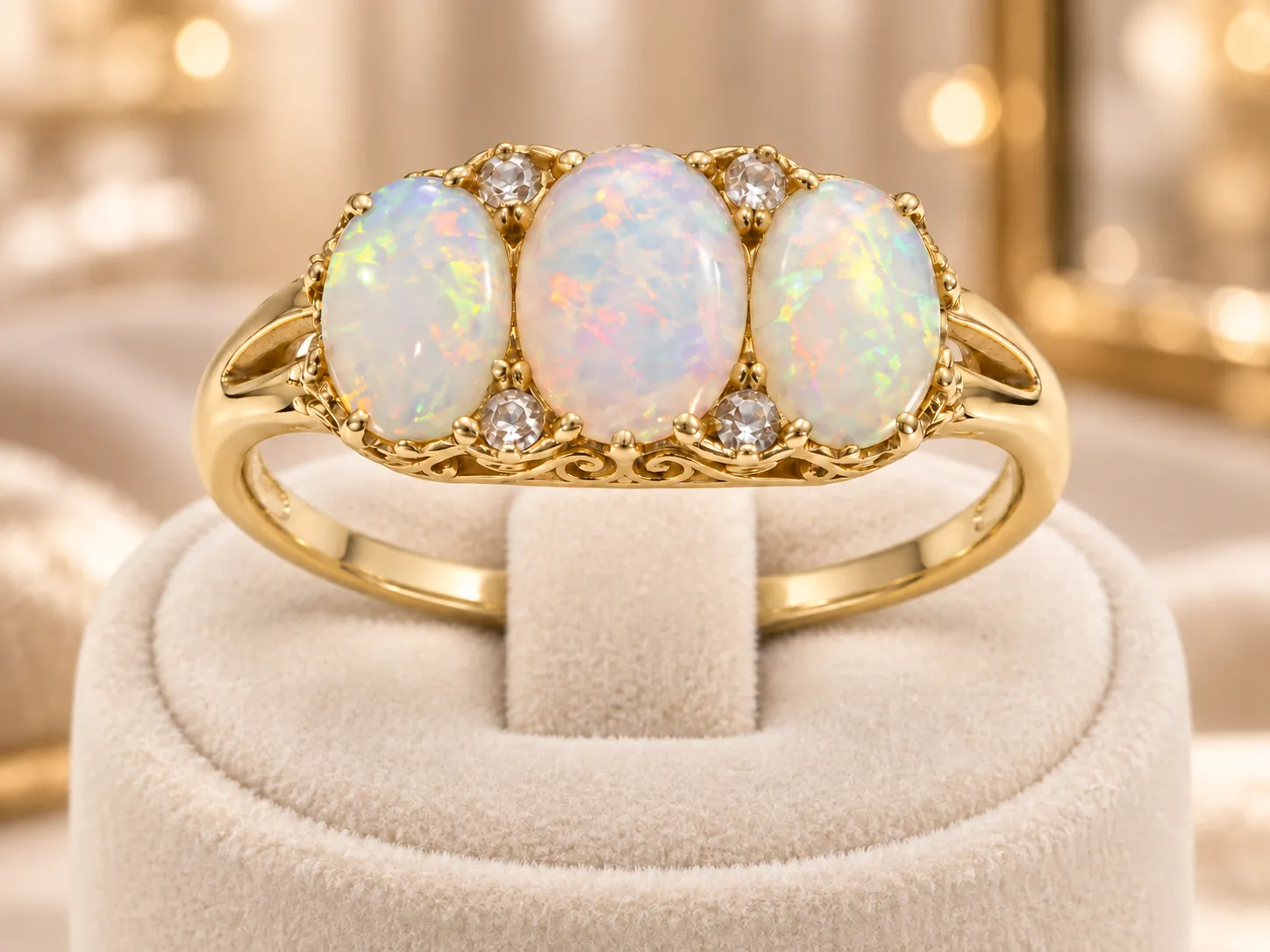Victoria Jane 3 Opali Anello Oro 18ct Diamanti