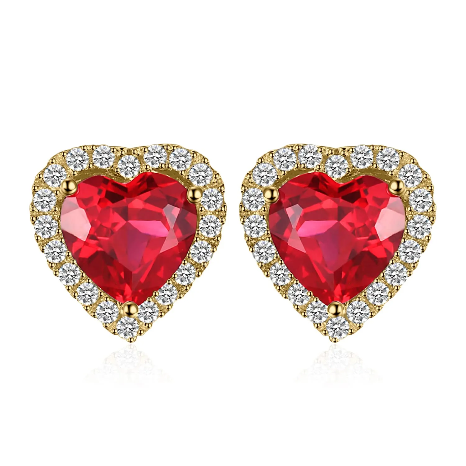 JewelryPalace Cuore 3.8ct Rubino orecchini argento lobo