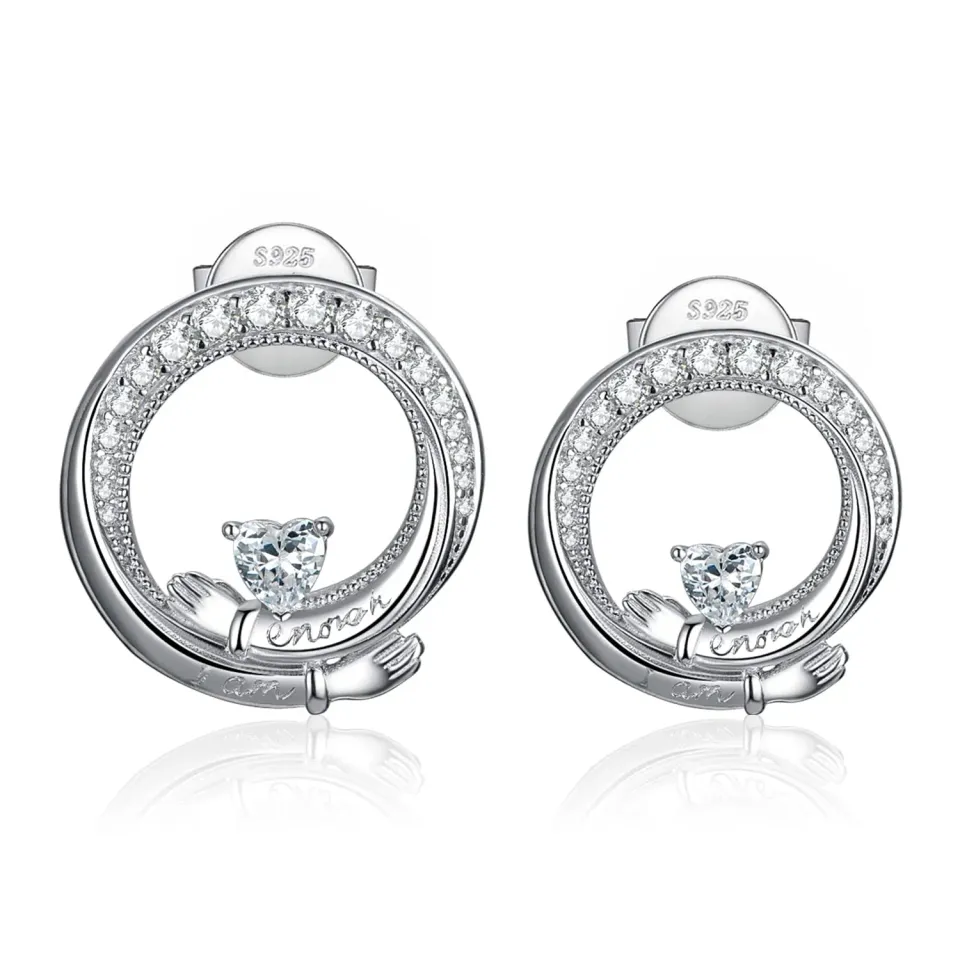 JewelryPalace Claddagh Orecchini Argento Cuore