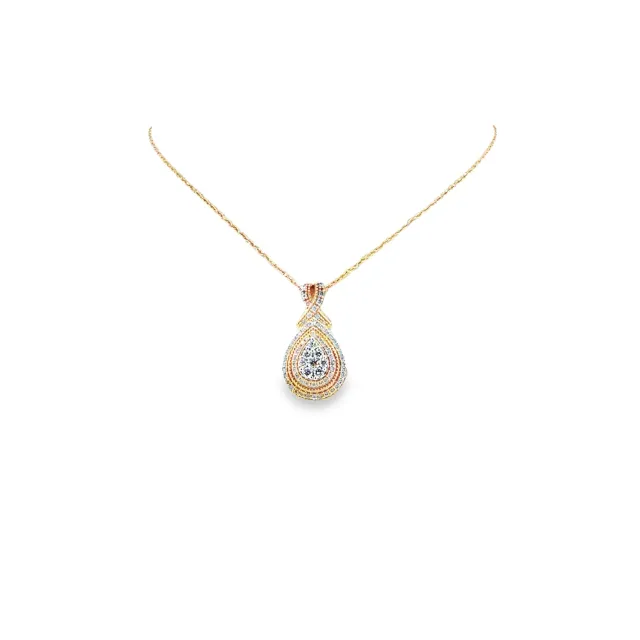 Victoria Jane collana pendente diamante oro 9ct rosso bianco