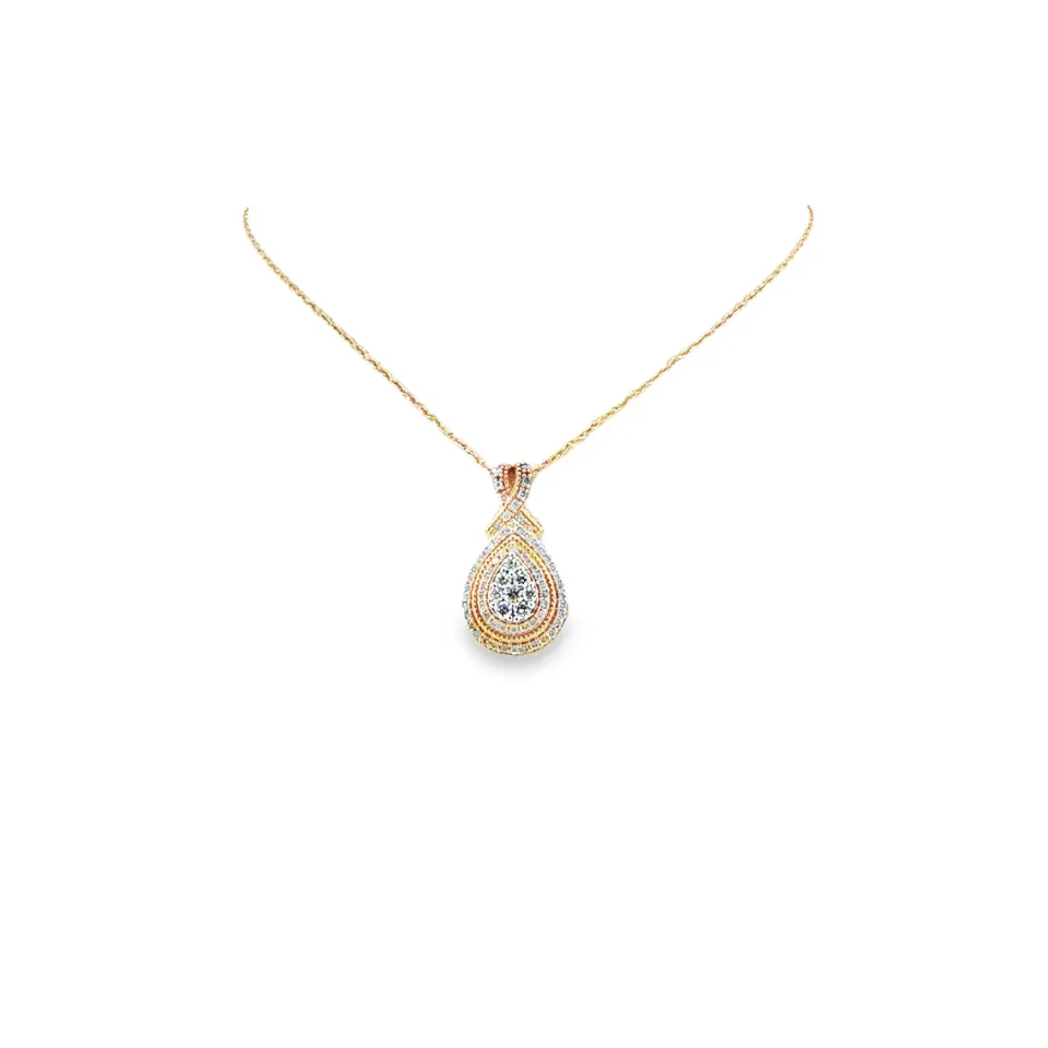 Victoria Jane collana pendente diamante oro 9ct rosso bianco