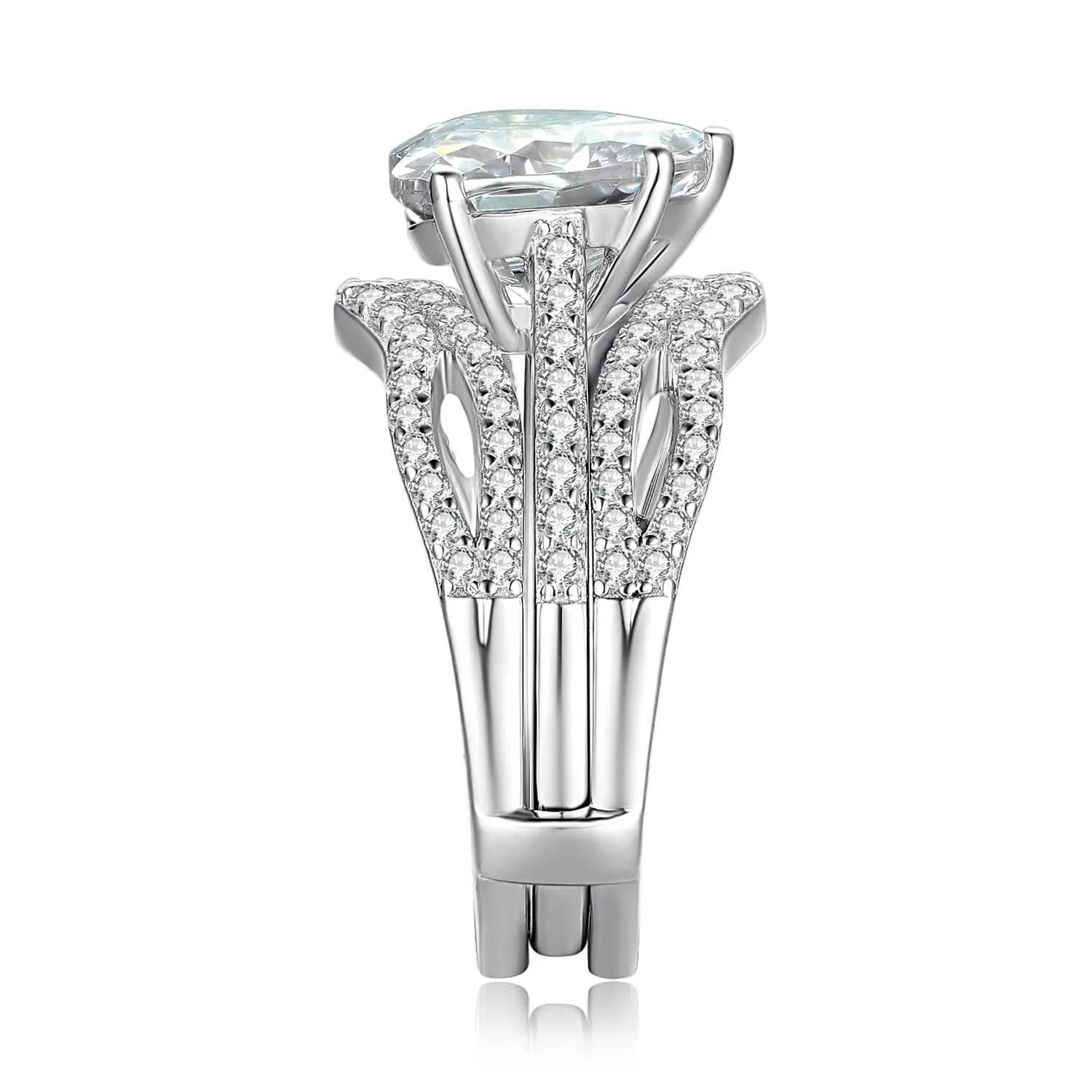 JewelryPalace 3ct Anello Cuore Zirconia Argento 925 Argento