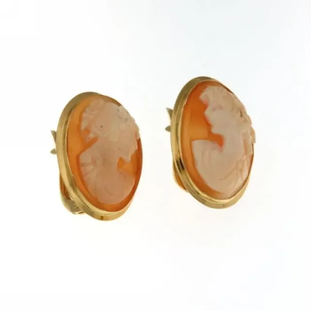 Gioielli Celiento orecchini oro giallo 18Kt cammeo donna
