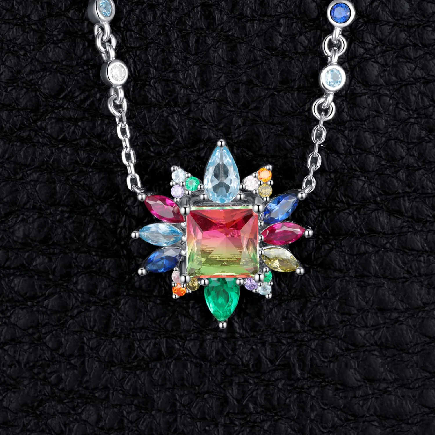 JewelryPalace Fiore Principessa collana argento multicolore 45cm