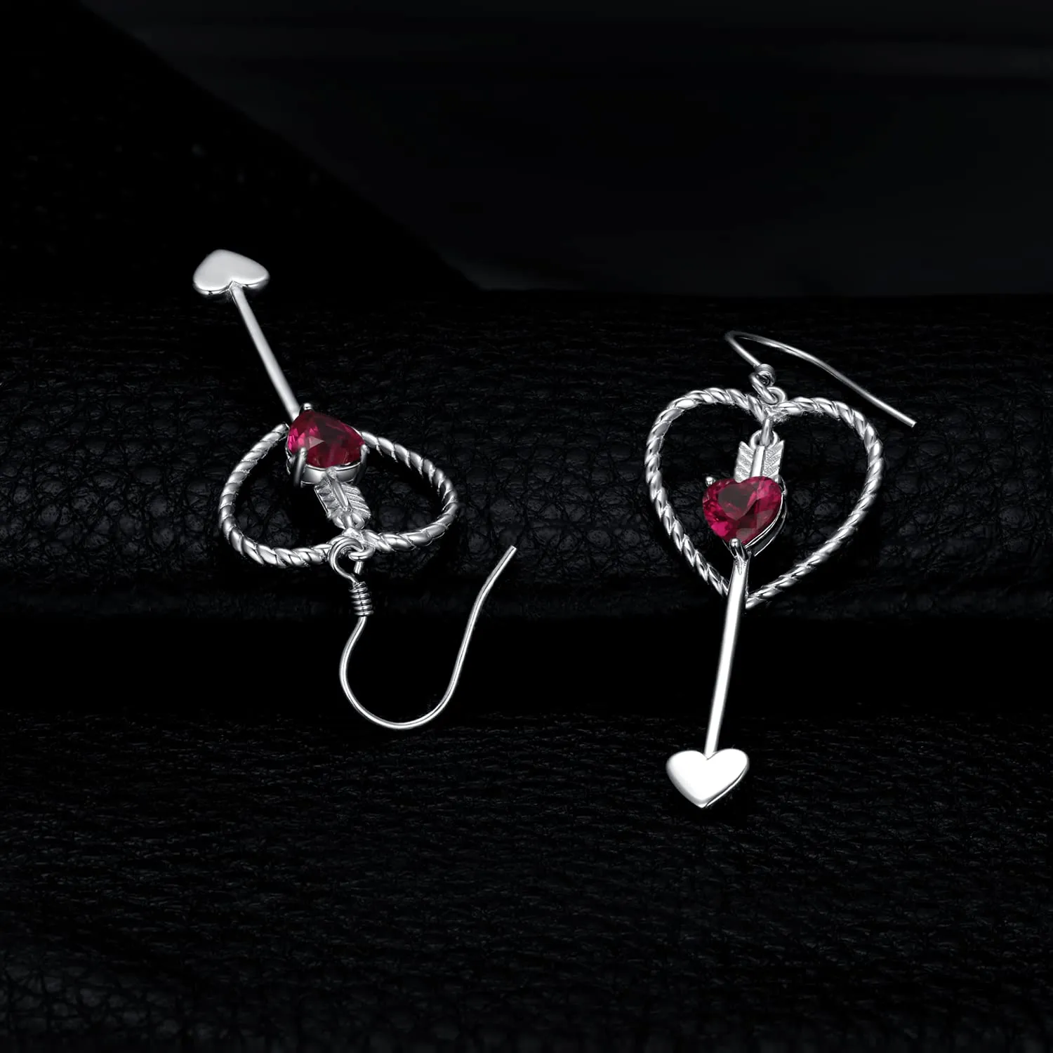 JewelryPalace Cuore Rosso 1.8ct orecchini argento zirconia