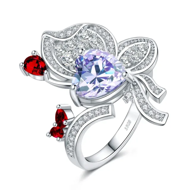 JewelryPalace 4.5ct Farfalla anello argento zirconia viola
