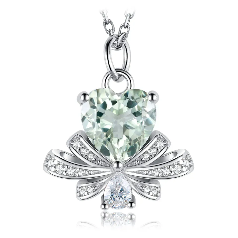 JewelryPalace Cuore 2.2ct Collana Argento Ametista Verde Pera