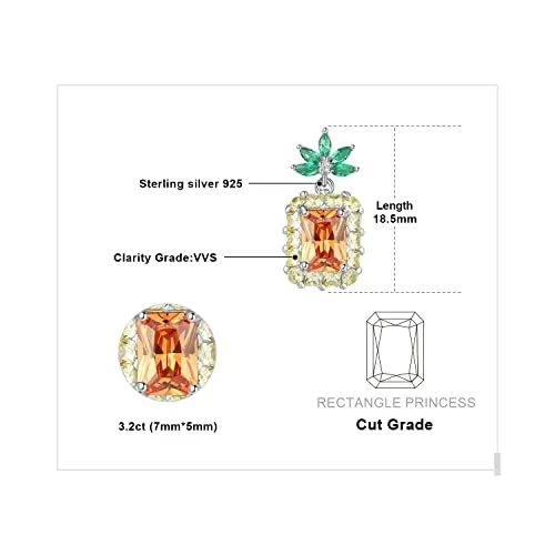 JewelryPalace Ananas Orecchini Argento Zirconia Gialla 5.9ct