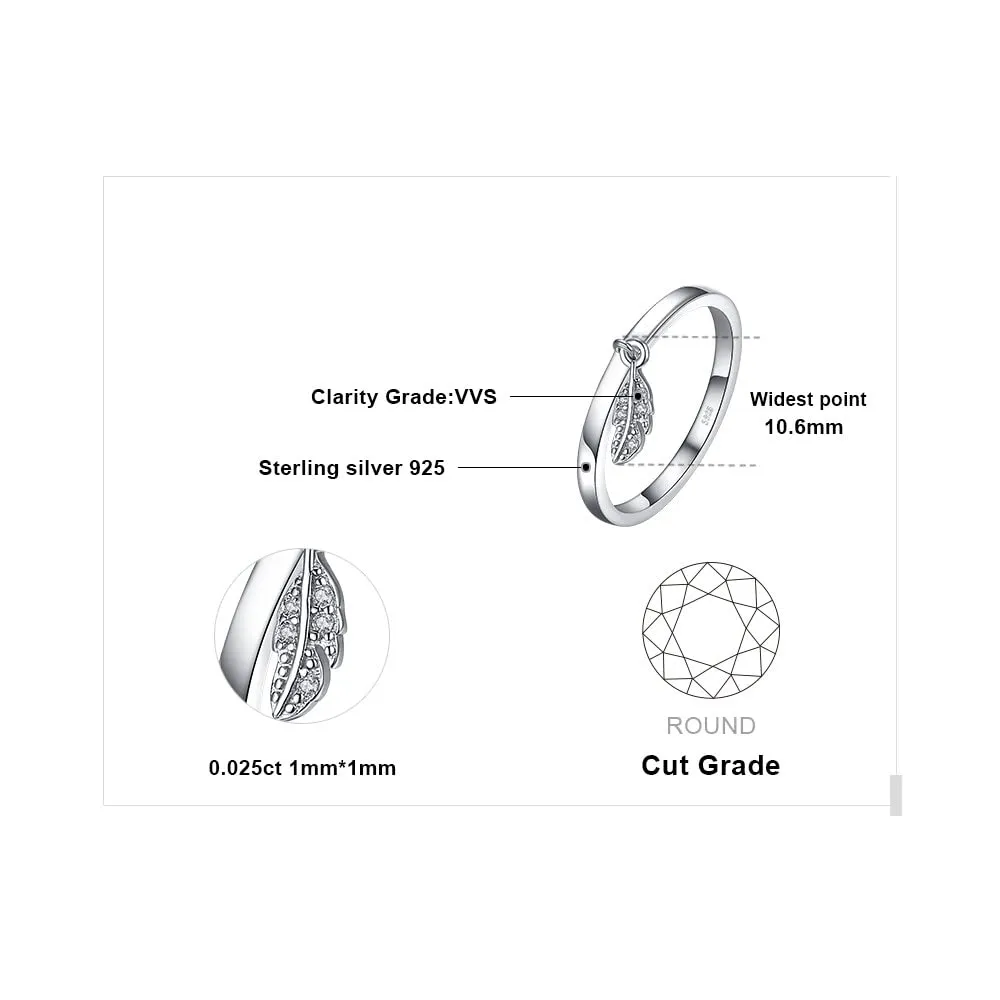JewelryPalace Foglia Zirconia anello argento 925 misura 14.5