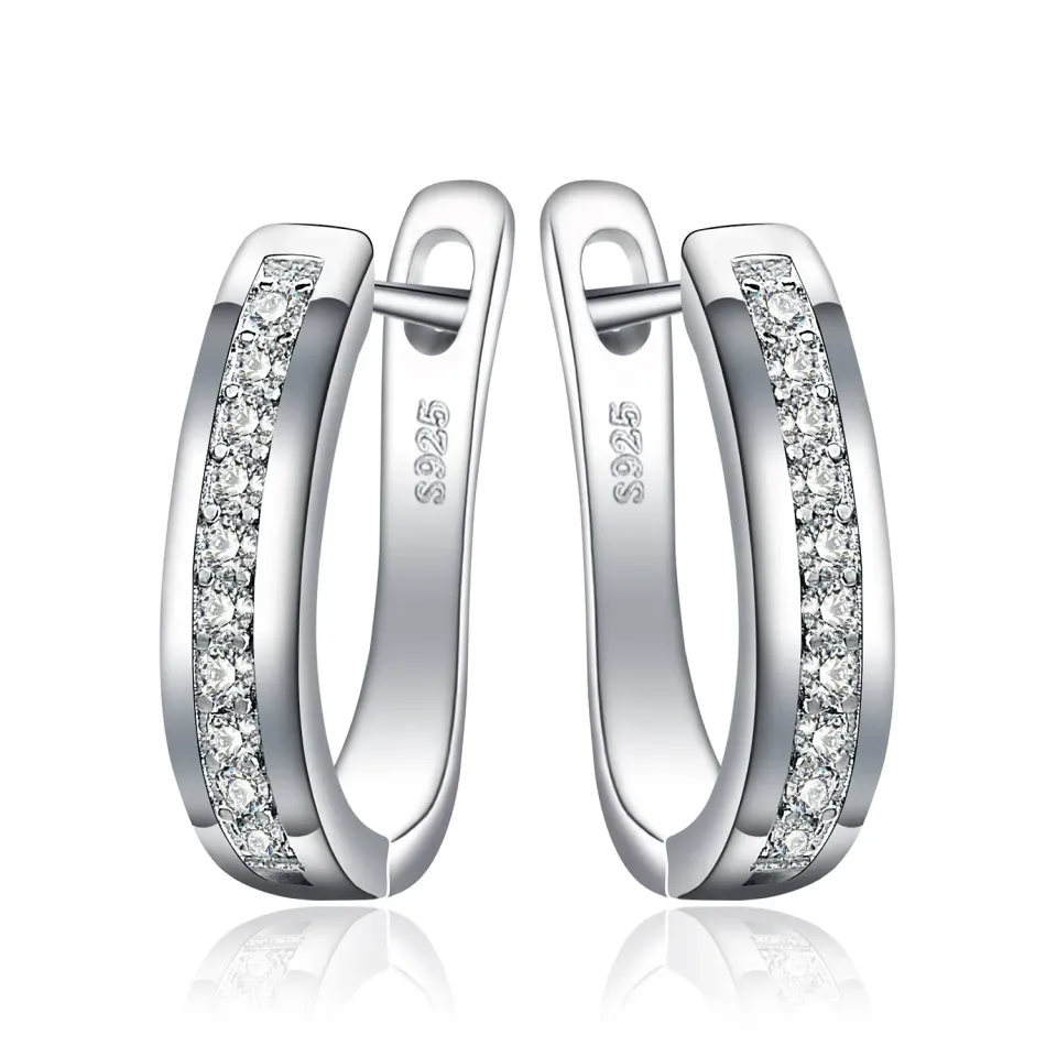 JewelryPalace Hoop orecchini a cerchio argento zirconia