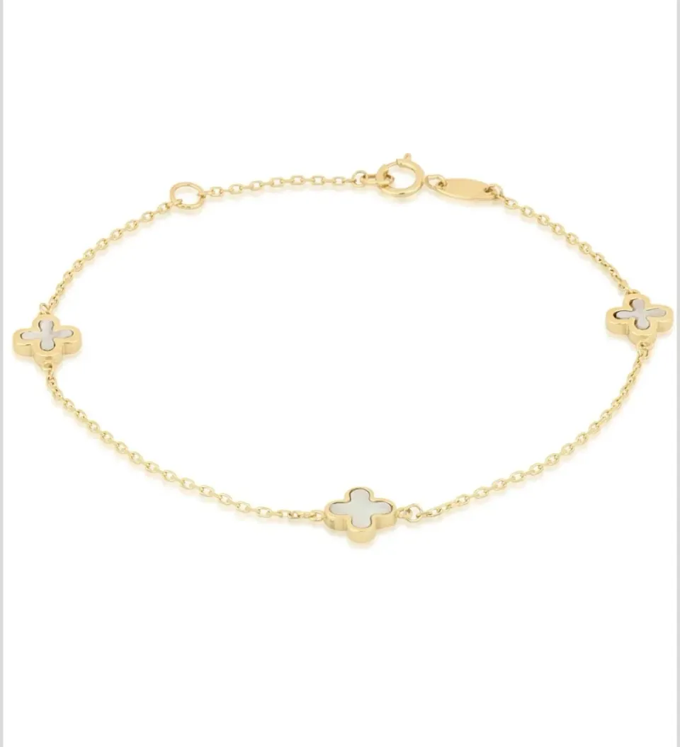 Gioielli Celiento Quadrifoglio bracciale oro 18kt madreperla