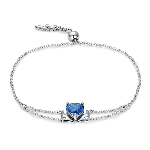 JewelryPalace Ali d'Angelo Cuore Blu 1.5ct bracciale argento blu