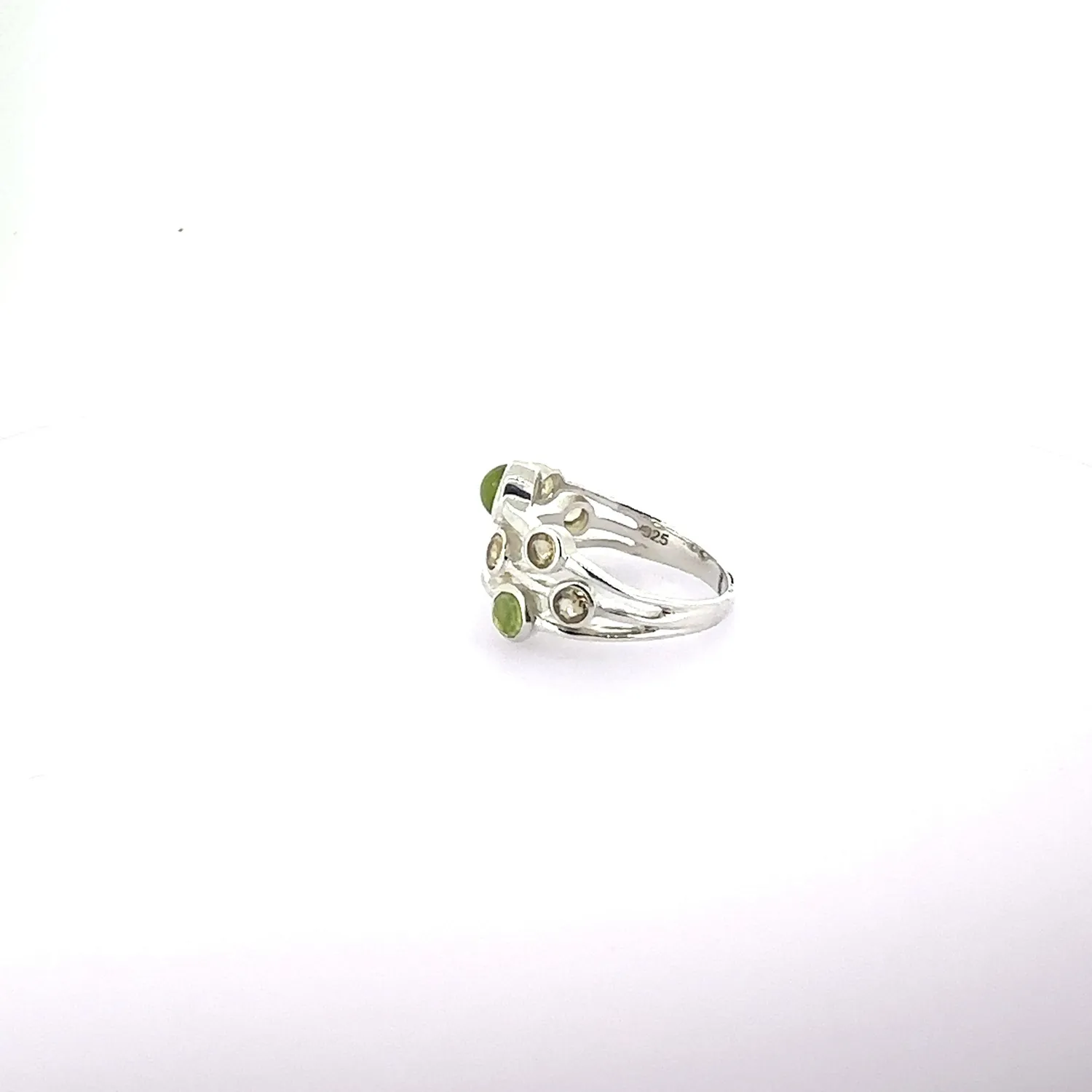 Victoria Jane Raindrops anello argento citrino peridoto