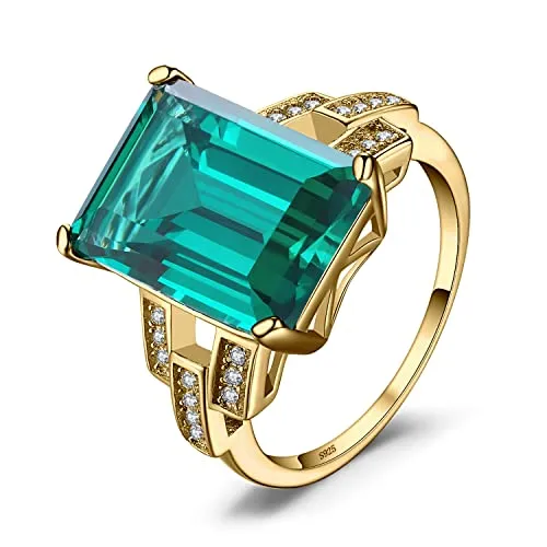 JewelryPalace 5.9ct Smeraldo Anello Cocktail Argento