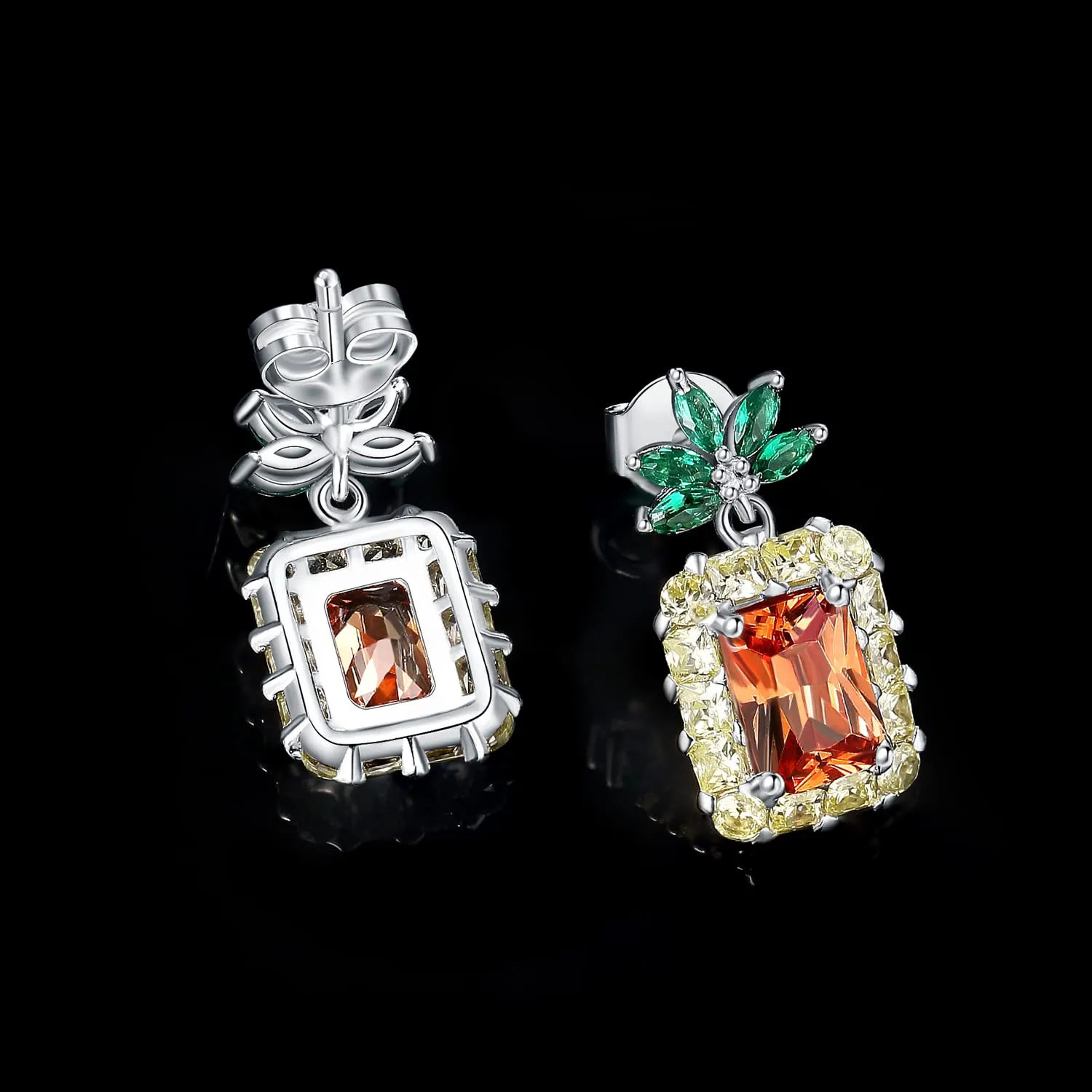 JewelryPalace Ananas Orecchini Argento Zirconia Gialla 5.9ct