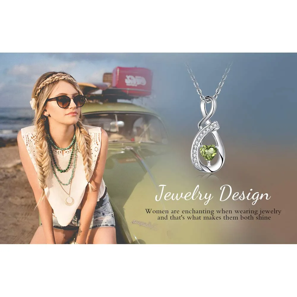 JewelryPalace Infinito Collana Argento 925 Peridoto Cuore 45cm