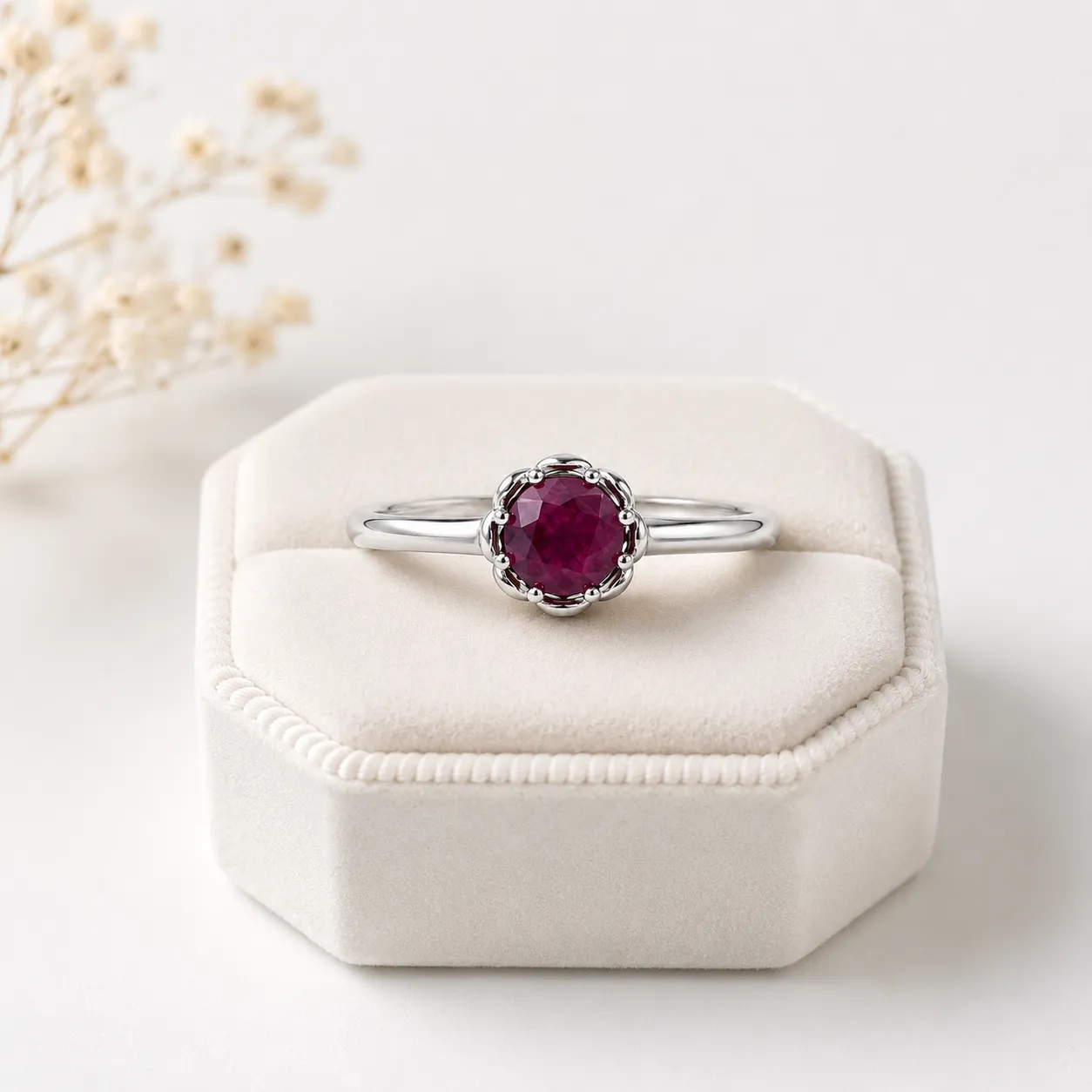 Victoria Jane July anello rubino argento sterling luglio