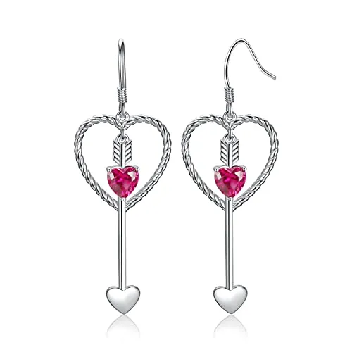 JewelryPalace Cuore Rosso 1.8ct orecchini argento zirconia
