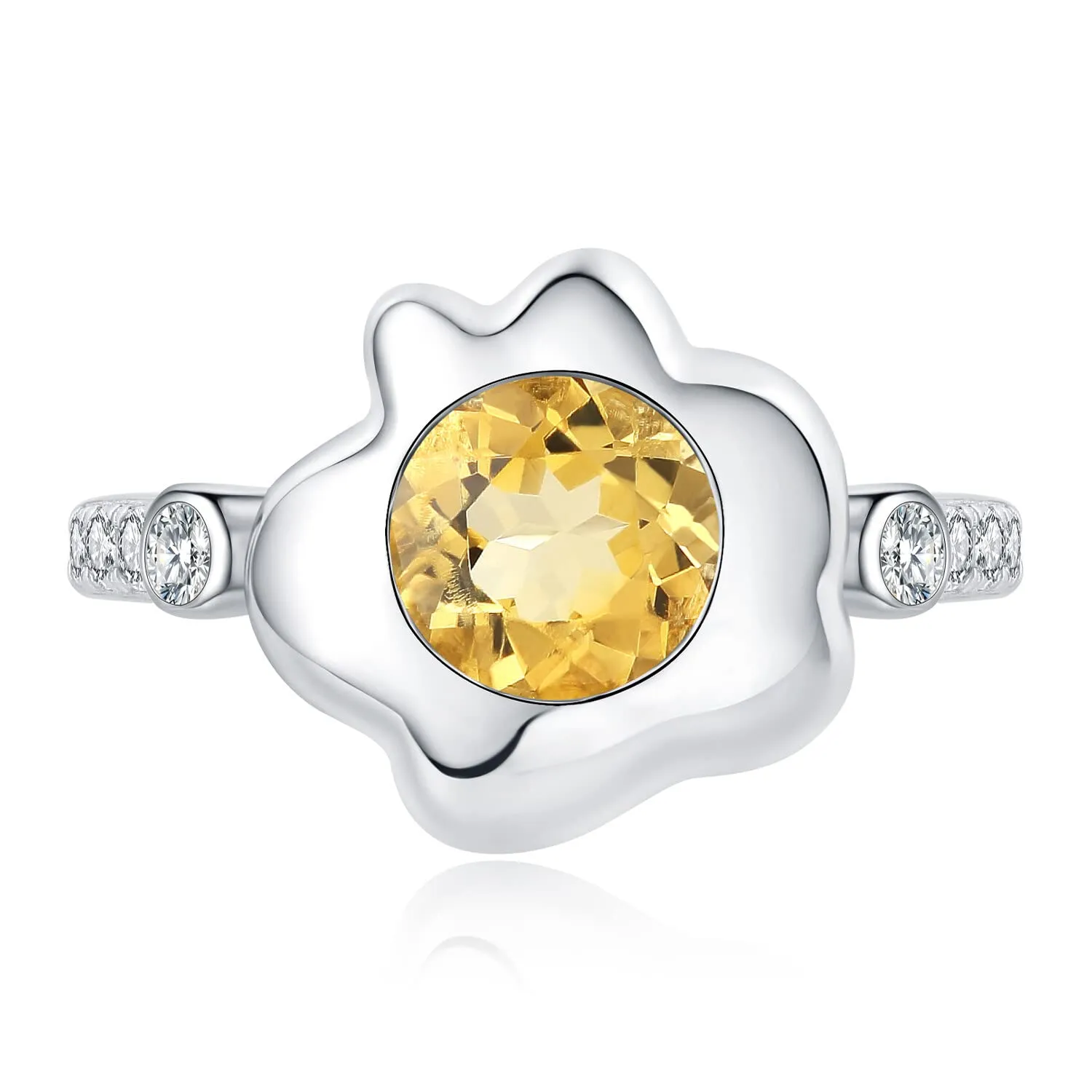 JewelryPalace Citrino 1.8ct anello giallo argento rotondo