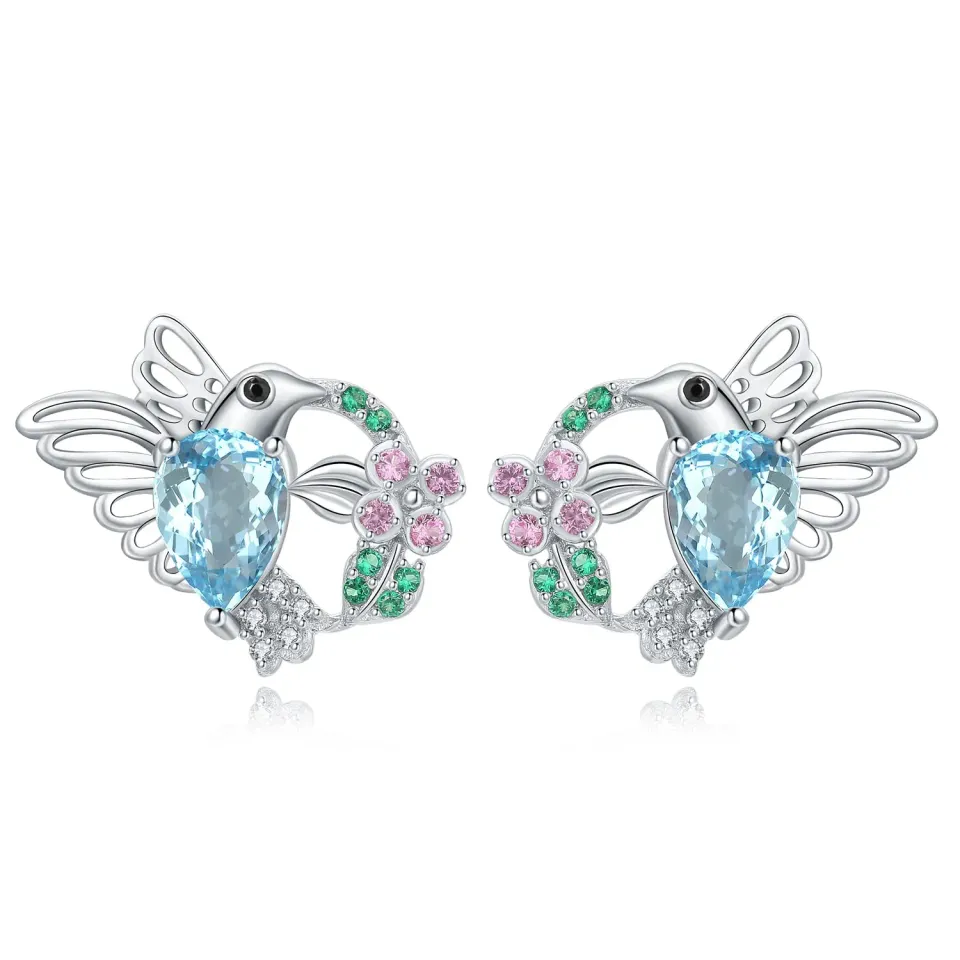 JewelryPalace Colibrì 1.9ct orecchini argento topazio azzurro