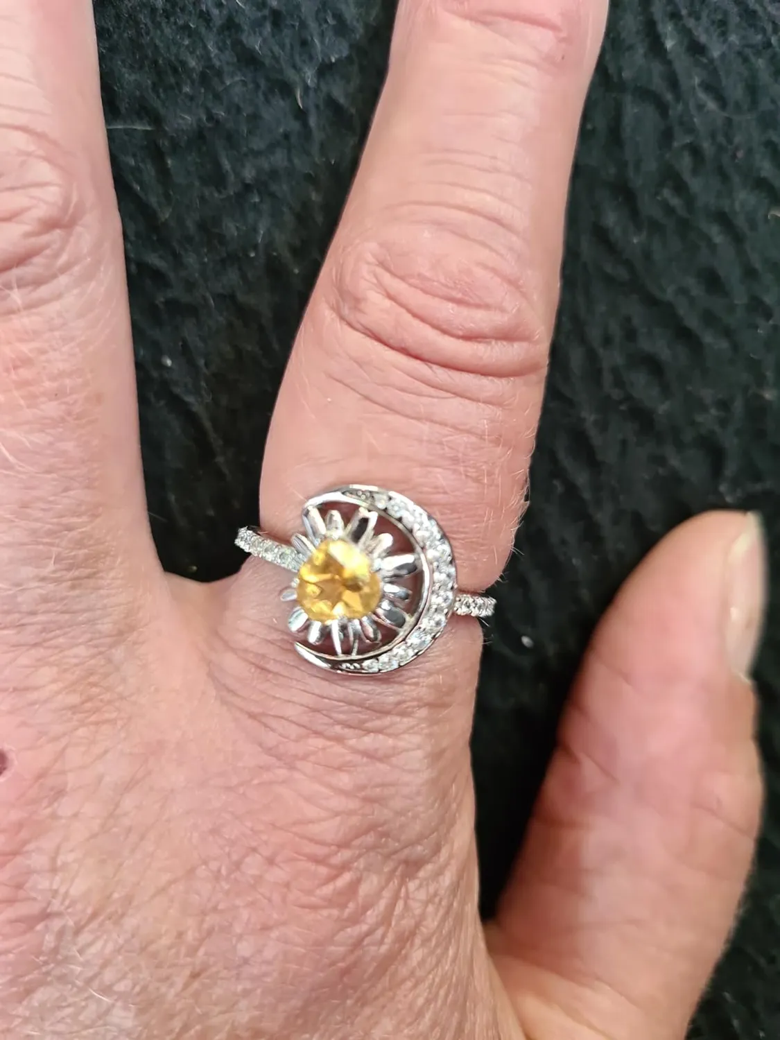 JewelryPalace Girasole anello argento 925 citrino arancione