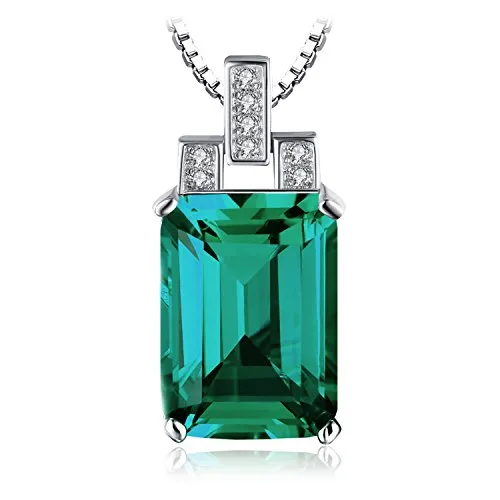 JewelryPalace 6ct Smeraldo Collana Argento 45cm Taglio Smeraldo